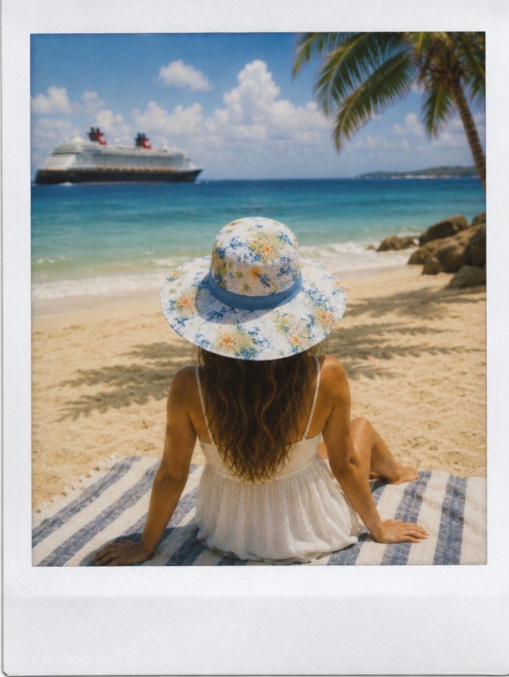 Hidden Mickey Reversible Tropical Beach Wide Brim Sun Hat | Disney Cruise Line